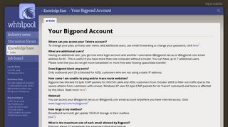 Your Bigpond Account - Whirlpool