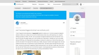 can't access bigpond email via outlook.com - Telstra Crowdsupport ...