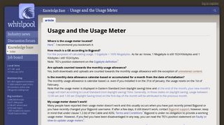 Usage and the Usage Meter - Whirlpool