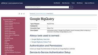 Google BigQuery - Alteryx Help and Documentation