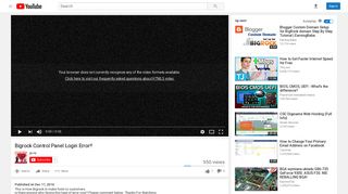 Bigrock Control Panel Login Error!! - YouTube