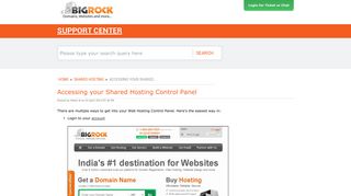 Accessing your Shared Hosting Control Panel - BigRock Help Center ...