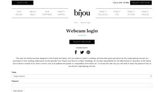 Webcam login | Bijou Wedding Venues