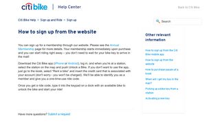 How to sign up from the website – Citi Bike Help