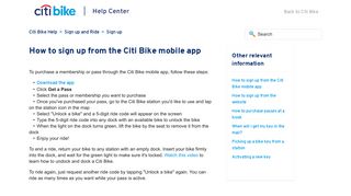 How to sign up from the Citi Bike mobile app – Citi Bike Help
