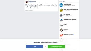 bikejournal.com - Mobile site login fixed for members... | Facebook
