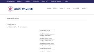 EN / Bilkent University – e-Mail Service