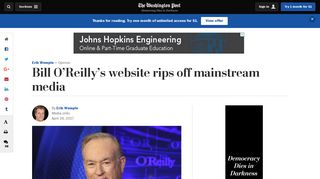Bill O'Reilly's website rips off mainstream media - The Washington Post
