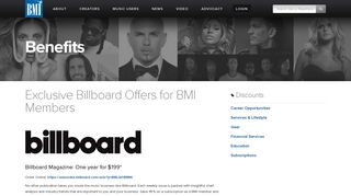 Billboard | Benefits | BMI.com
