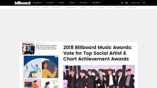 2018 Billboard Music Awards: Vote for Top Social Artist & Chart ...