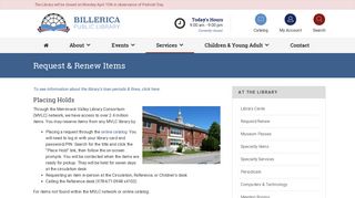 Request & Renew Items - Billerica Public Library