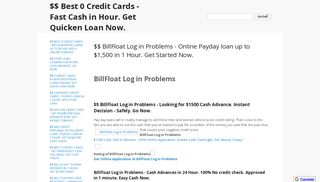 $$ BillFloat Log in Problems - Online Payday loan up to $1,500 in 1 ...