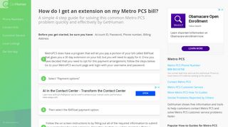 How do I get an extension on my Metro PCS bill? | How-To Guide ...