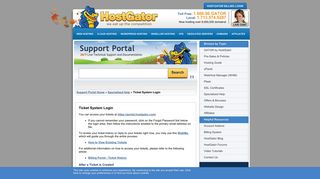 Ticket System Login « HostGator.com Support Portal