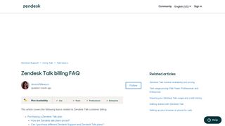 Zendesk Talk billing FAQ – Zendesk Support