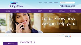 Contact Us - Billings Clinic