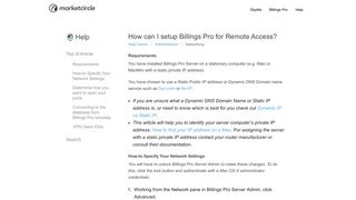 How can I setup Billings Pro for Remote Access? Billings Pro