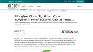 BillingTree Closes Significant Growth Investment from Parthenon ...