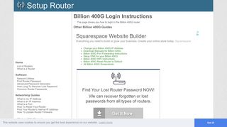 How to Login to the Billion 400G - SetupRouter