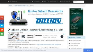 Billion Default Password, Login & IP List (updated August 2018 ...