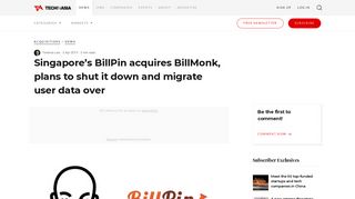 Singapore's BillPin acquires BillMonk, plans to shut it down and ...