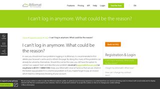 I can't log in anymore. What could be the reason? - Billomat FAQ