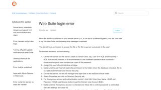 Web Suite login error – BQE Knowledgebase