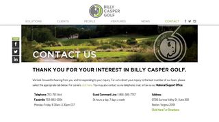 Contact Billy Casper Golf