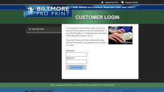 Customer Portal Login - Biltmoreproprint.com