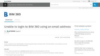 Unable to login to BIM 360 using an email address | BIM 360 ...