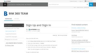 Sign Up and Sign In | BIM 360 Team | Autodesk Knowledge Network