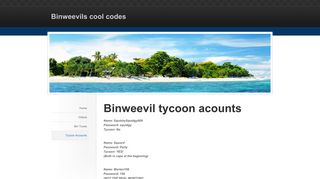 tycoon accounts - Binweevils cool codes
