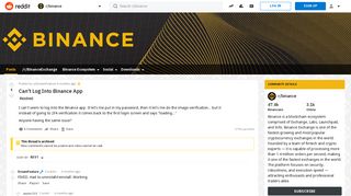 Can't Log Into Binance App : binance - Reddit