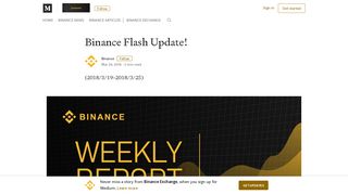 Binance Flash Update! – Binance Exchange – Medium