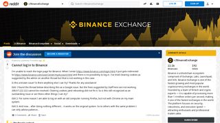 Cannot log in to Binance : BinanceExchange - Reddit