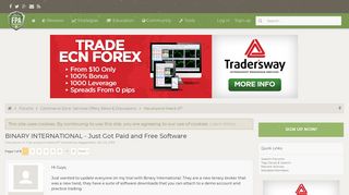 BINARY INTERNATIONAL - Just Got Paid and Free Software | Forex ...