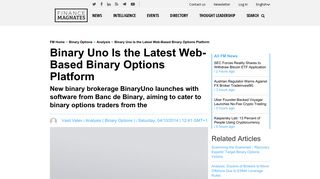 Binary Uno is the Latest Web-Based Binary Options Platform