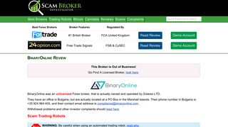 Scam Broker Investigator • BinaryOnline Review