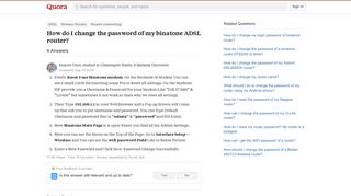 How to change the password of my binatone ADSL router - Quora