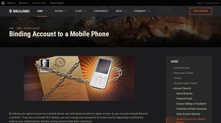 Binding Your Account to a Mobile Phone | Account Security - WoT Asia