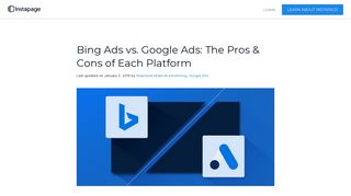 Bing Ads vs. Google Ads: The Pros & Cons of Each Platform - Instapage