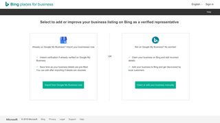 Bing Places dashboard - Bing Places for Business