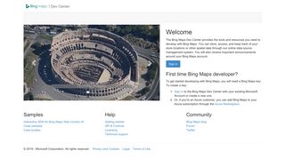 Bing Maps Dev Center