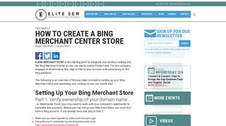 How to Create a Bing Merchant Center Store - Elite SEM