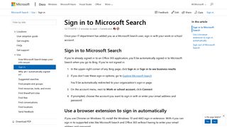 Sign in to Microsoft Search | Microsoft Docs