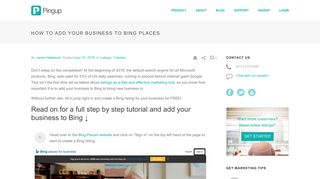 How to Add Your Business to Bing Places - Pingup