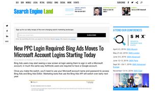 New PPC Login Required: Bing Ads Moves To Microsoft Account ...