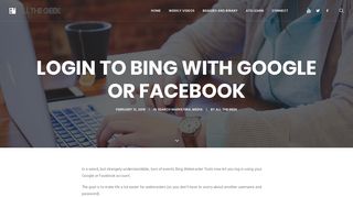 Login To Bing With Google Or Facebook | All The Geek
