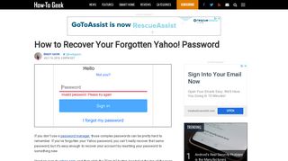 How to Recover Your Forgotten Yahoo! Password