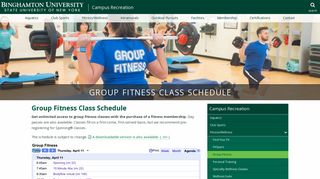 Group Fitness Class Schedule - Campus Recreation | Binghamton ...